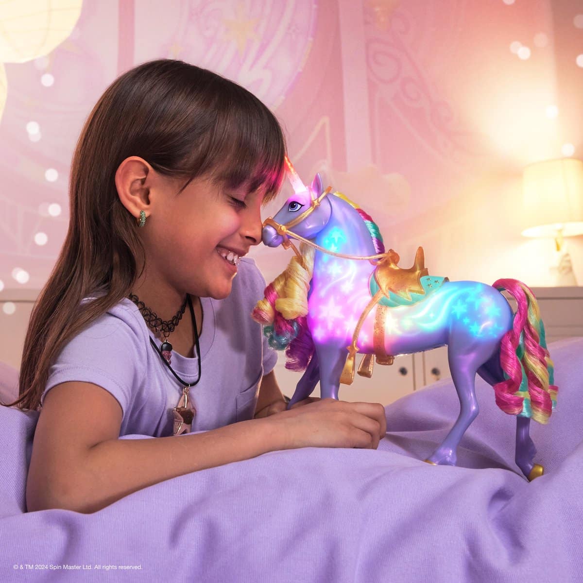 Unicorn Academy – Eenhoorn Wildstar – met regenbooglicht, geluid en muziek, afneembaar hoofdstel en zadel - Image 3