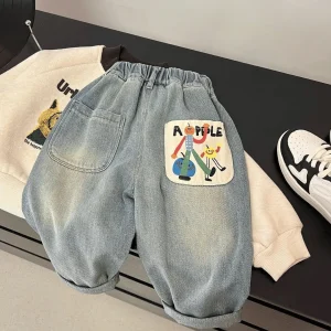 StyleStride™ – Coole Jeans met Print – Kinder Spijkerbroek