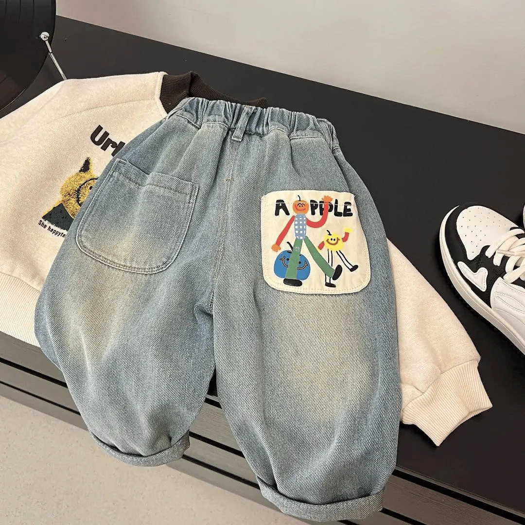 StyleStride™ – Coole Jeans met Print – Kinder Spijkerbroek