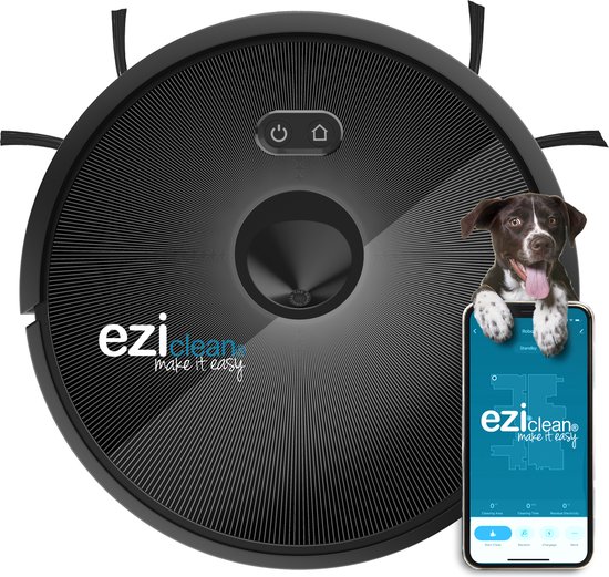 Eziclean Connect x600 Robotstofzuiger – Met Oplaadstation – Ideaal Voor Huisdieren Lasernavigatietechnologie – 240m²- 55dB - Image 2