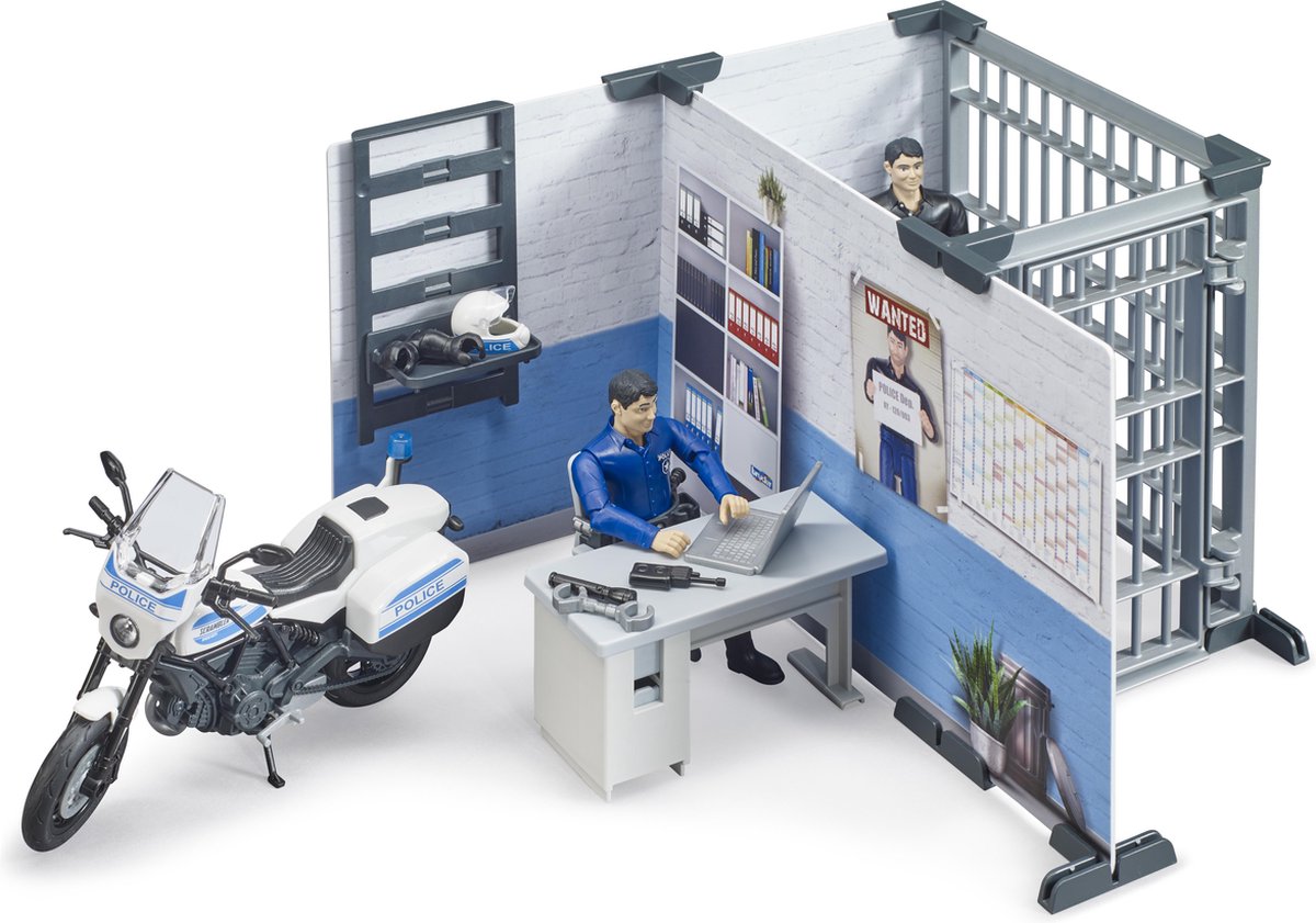 Bruder bworld politiebureau met politie motor – Wasbaar plastic