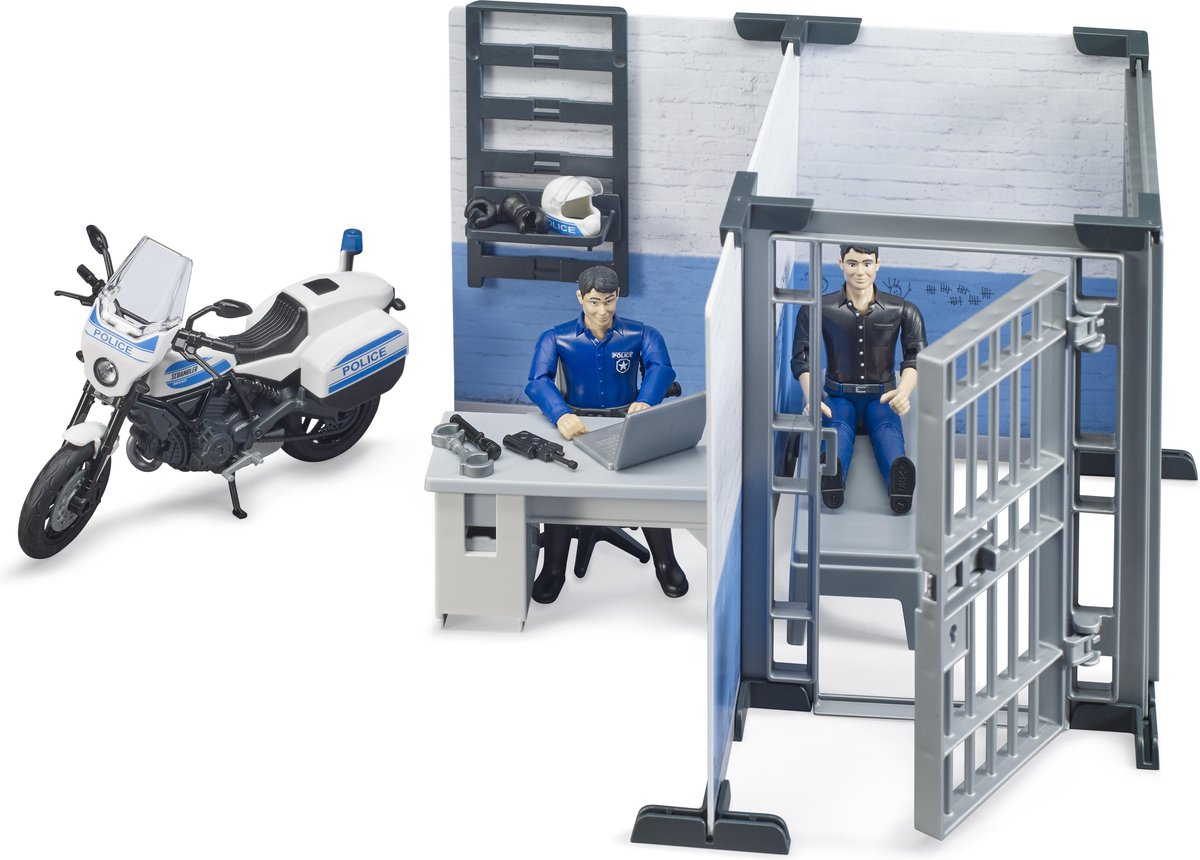 Bruder bworld politiebureau met politie motor – Wasbaar plastic - Image 6