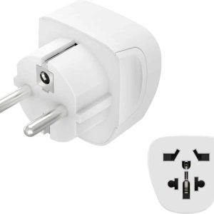 Hama Reisadapter type E en F, 3-polig, universeel, wereld naar Europa, wit