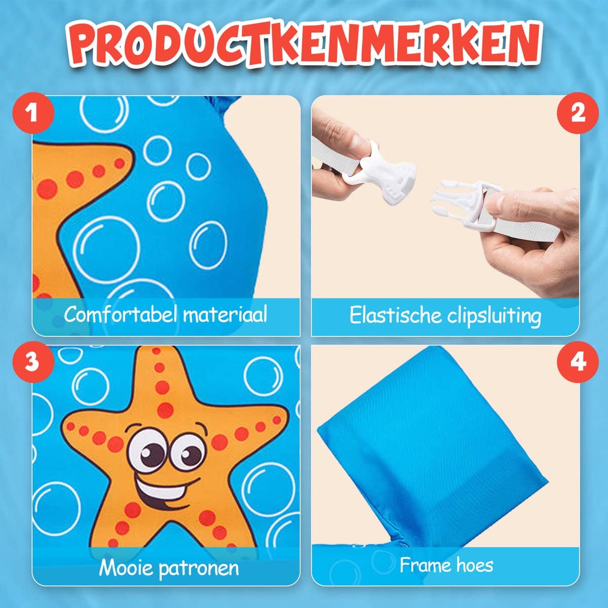 JUST23 Puddle Jumper Zeester Verstelbare Zwembandjes – Zwemvest kind vanaf 2 Jaar – 14 tot 25 KG – Maat one size - Image 3