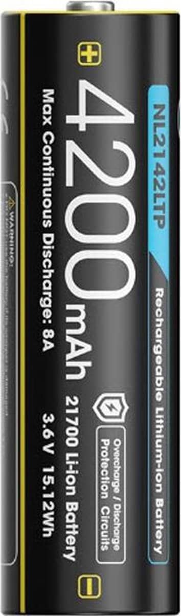 Nitecore NL2142LTP Oplaadbare 21700 Li-Ion batterij 4200mAh