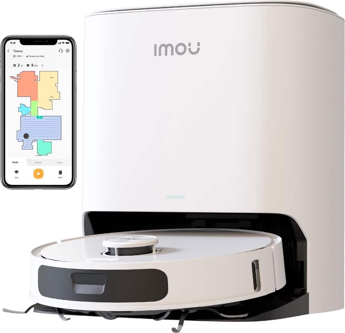 Imou RV3 Robotstofzuiger met grondinge dweilborstels – Razendsnelle inkaartbrenging door LIDAR sensor – Opslag Plattegrond 3 Verdiepingen – Automatische lediging – AI Aangedreven door Imou Sense – 8500 Pa – 180 minuten aaneengesloten reinigen - Image 2