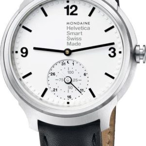 Mondaine Helvetica No1 herenhorloge 1 Smart 44 ss wit/ zwart
