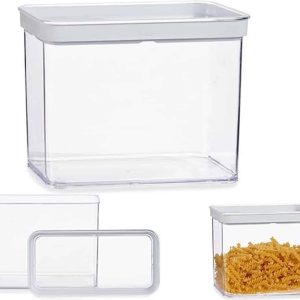 Keuken opslag voorraad bakjes transparant met deksel van 2.2 liter – Formaat 21 x 10 x 16 cm – Voorraadpotten