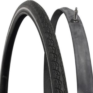 Dresco – Binnen- en buitenband Fiets – Reflecterend – 28×1 5/8×1 3/8 – Dunlop Ventiel – 45mm