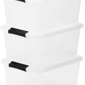IRIS Topbox Opbergbox – 15L – Kunststof – Transparant – Set van 3
