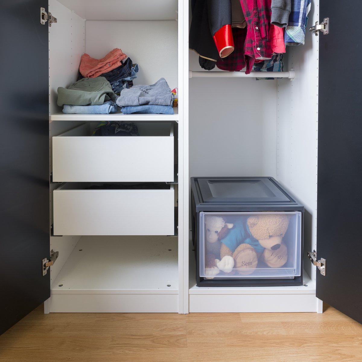 IRIS Maxi Drawer stapellade 40L Kunststof – Zwart/Transparant - Image 5