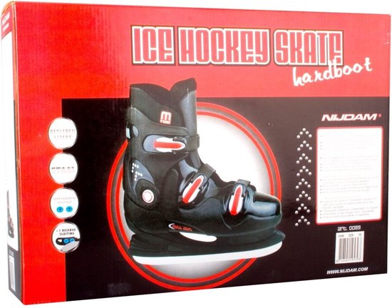 Nijdam IJshockeyschaats Maat 38 – Hardboot – Zwart/Zilver/Rood - Image 9