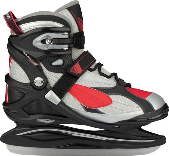 Nijdam IJshockeyschaats Pro-Line Maat 40 – Semi-Softboot – Zwart/Grijs/Rood