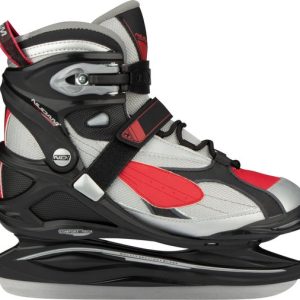 Nijdam IJshockeyschaats Pro-Line Semi-Softboot, Zwart/Grijs/Rood, maat 42