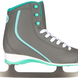 Nijdam Kunstschaats Sport Dames Maat 38 Softboot – Grijs/Mintgroen/Wit