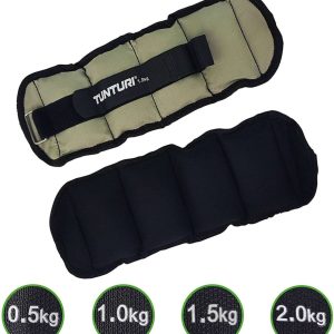 Tunturi Enkelgewichten en Polsgewichten – Gewichten – 2 x 1,0kg – Grijs