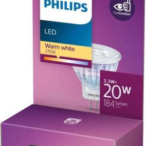 Philips LED lamp GU4 Reflector Spot Lichtbron – Warm wit – 2,3W = 20W – Ø 3,55 cm – 1 stuk