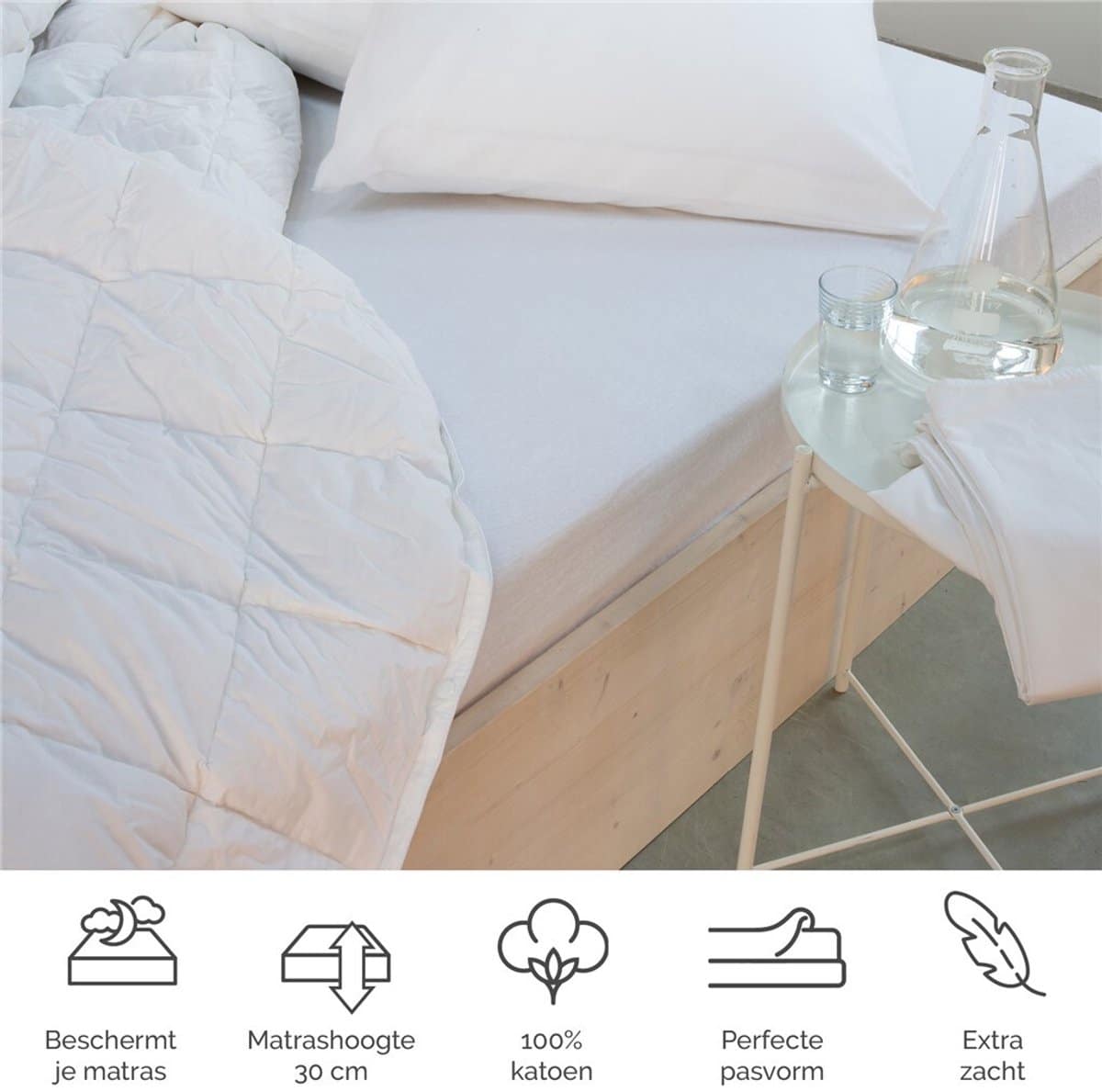 Byrklund Molton Hoeslaken – Molton 90×200 – 80% Katoen / 20% Polyester – Wit - Image 9