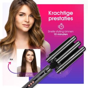 RAVEG Keramische krultangset zwart