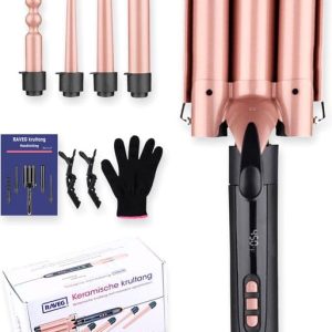 RAVEG Keramische krultangset Roze/ zwart