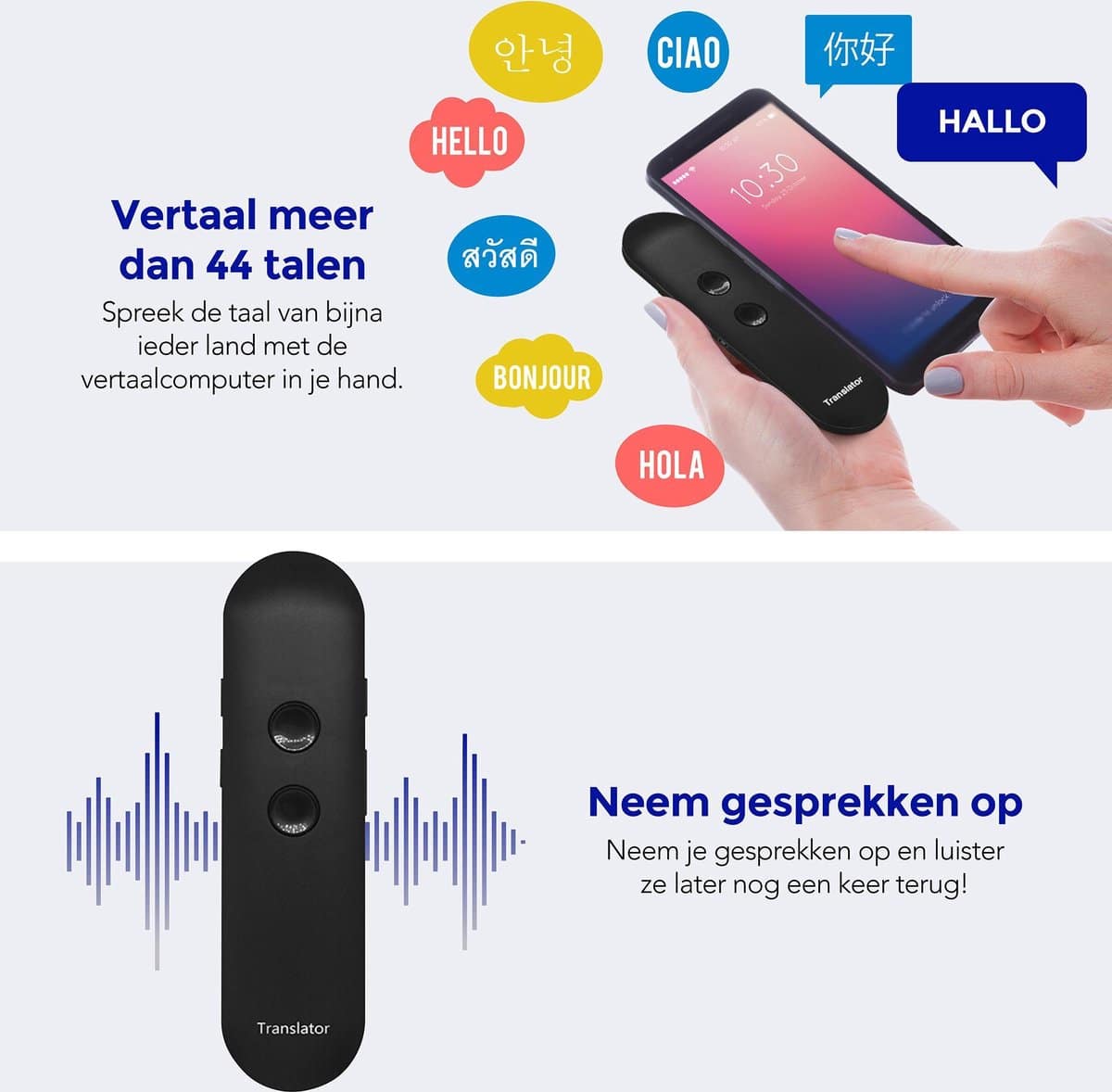 Membeli Vertaalcomputer Met Spraak 44+ Talen – Vertaal Apparaat – Muama Enence Vertaler – Directe Vertaler – 44+ Talen – zwart – Vertaal Computer – Vertaalapparaat - Image 8