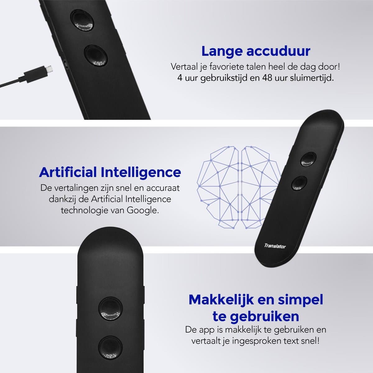 Membeli Vertaalcomputer Met Spraak 44+ Talen – Vertaal Apparaat – Muama Enence Vertaler – Directe Vertaler – 44+ Talen – zwart – Vertaal Computer – Vertaalapparaat - Image 7