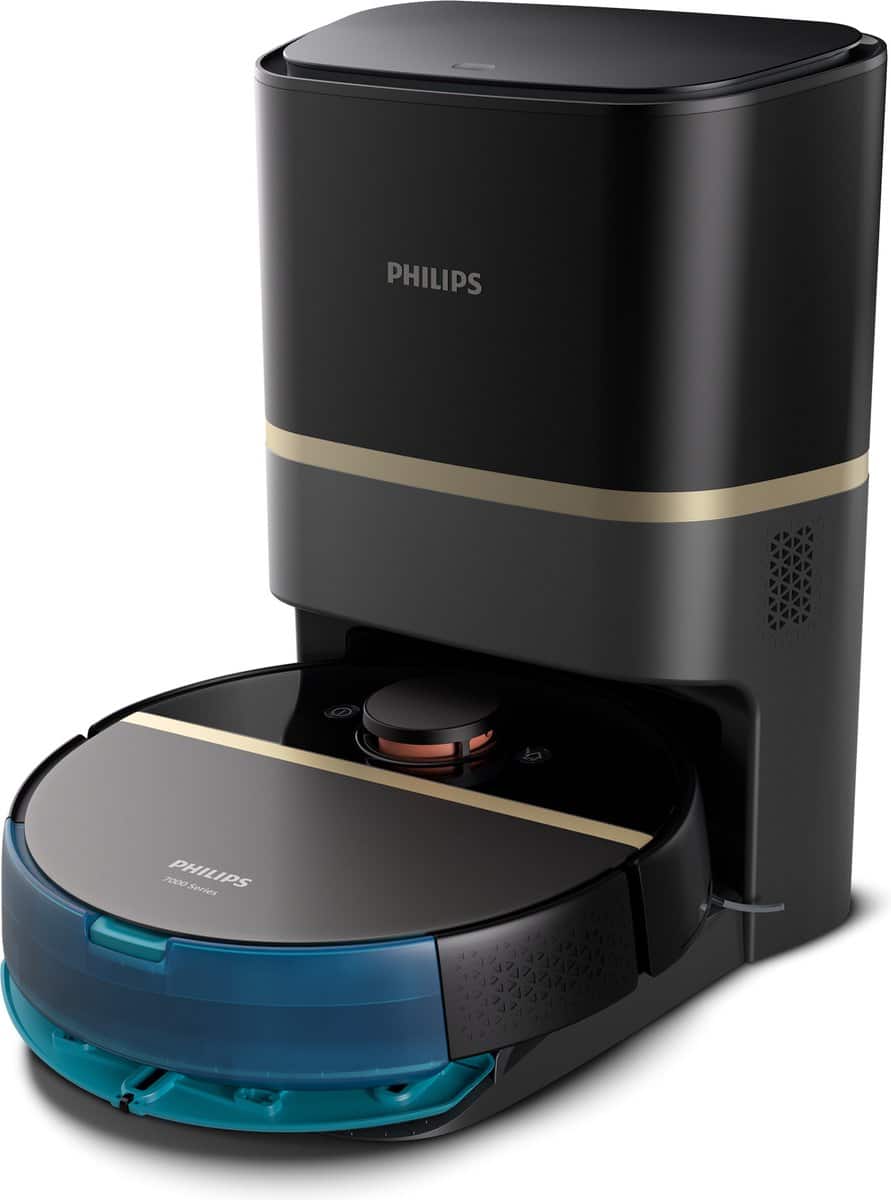 Philips HomeRun Aqua 7000 Series XU7100/01 – Robotstofzuiger met Dweilfunctie – Incl. Laadstation – Zwart / Goud – App Connected - Image 2