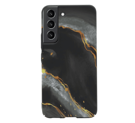 BlueBuilt Black Marble Hard Case Samsung Galaxy S22 Back Cover - Image 2