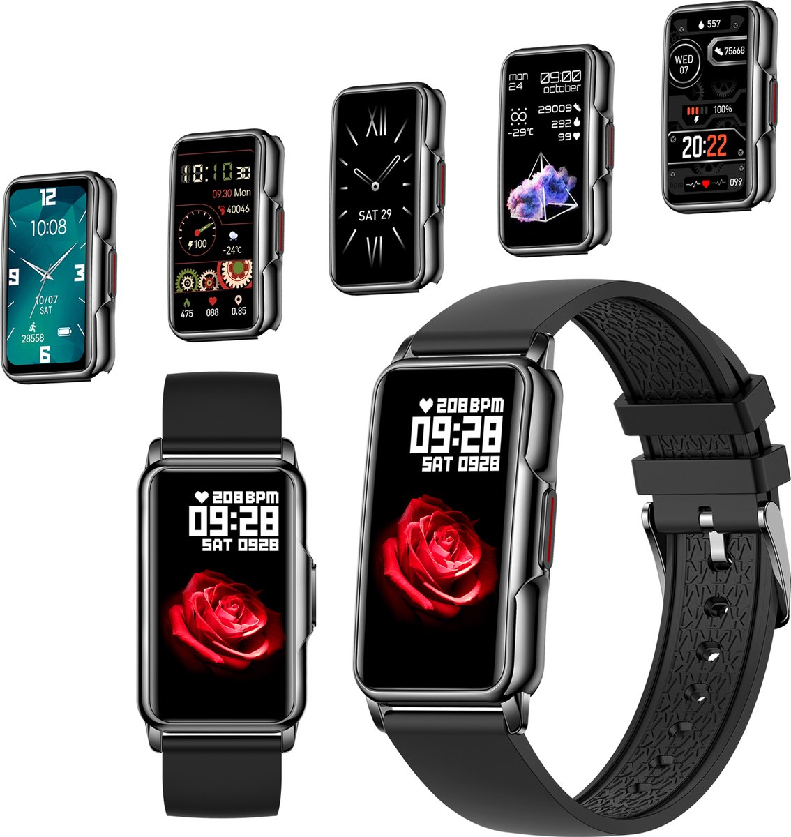 Golden Sound Activity Tracker – Stappenteller Horloge – Fitness tracker – Smartwatch – Smartwatches – Dames & Heren – Zwart - Image 4
