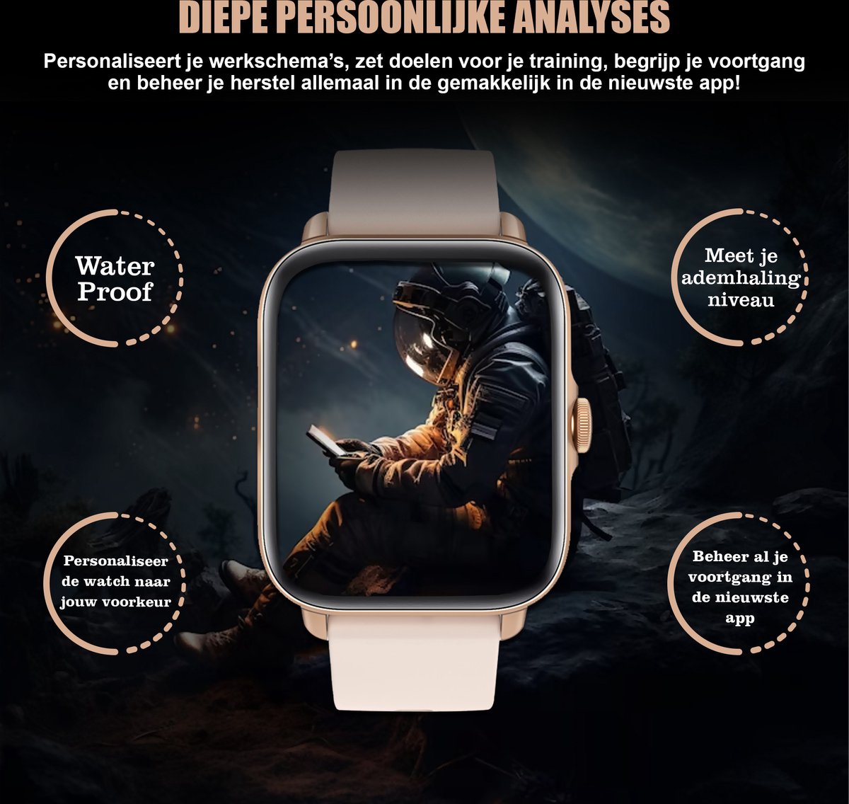 Golden Sound Premium Smartwatch – Vrouwen – Stappenteller – Slaapmeter – Hartslagmeter – Sport monitoren – Geschikt elke laptop en smartphone – Roze - Image 9