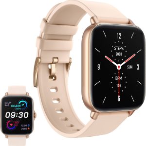 Golden Sound Premium Smartwatch – Vrouwen – Stappenteller – Slaapmeter – Hartslagmeter – Sport monitoren – Geschikt elke laptop en smartphone – Roze