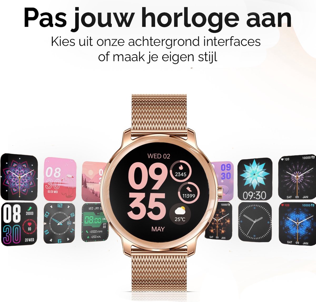 Smartify dames smartwatch met stappenteller – Activity Tracker – Met Belfunctie – Saturatiemeter – Geschikt voor elke Smartphone – Android en IOS - Image 9