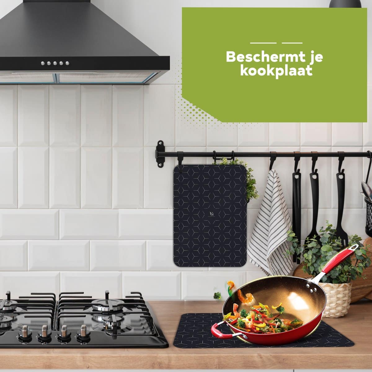 HI NATURE™ Inductie Beschermer set 2 Stuks – Inductie mat – Pannenonderzetter – Hittebestendig – Panbeschermers – Onderzetters Pannen – Inductie Afdekplaat – Afdekplaat Voor Kookplaat – Inductie Matjes 25x35CM – 100% BPA Vrij (Zwart) - Image 3