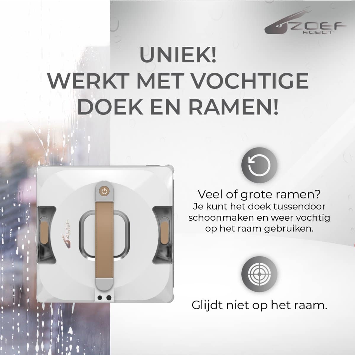 Zoef Robot Bobbie 4.0 – robot ramenwasser met waterspray – anti-slip robot – met veiligheidskabel – robot raamwasser – raamwisser - Image 6