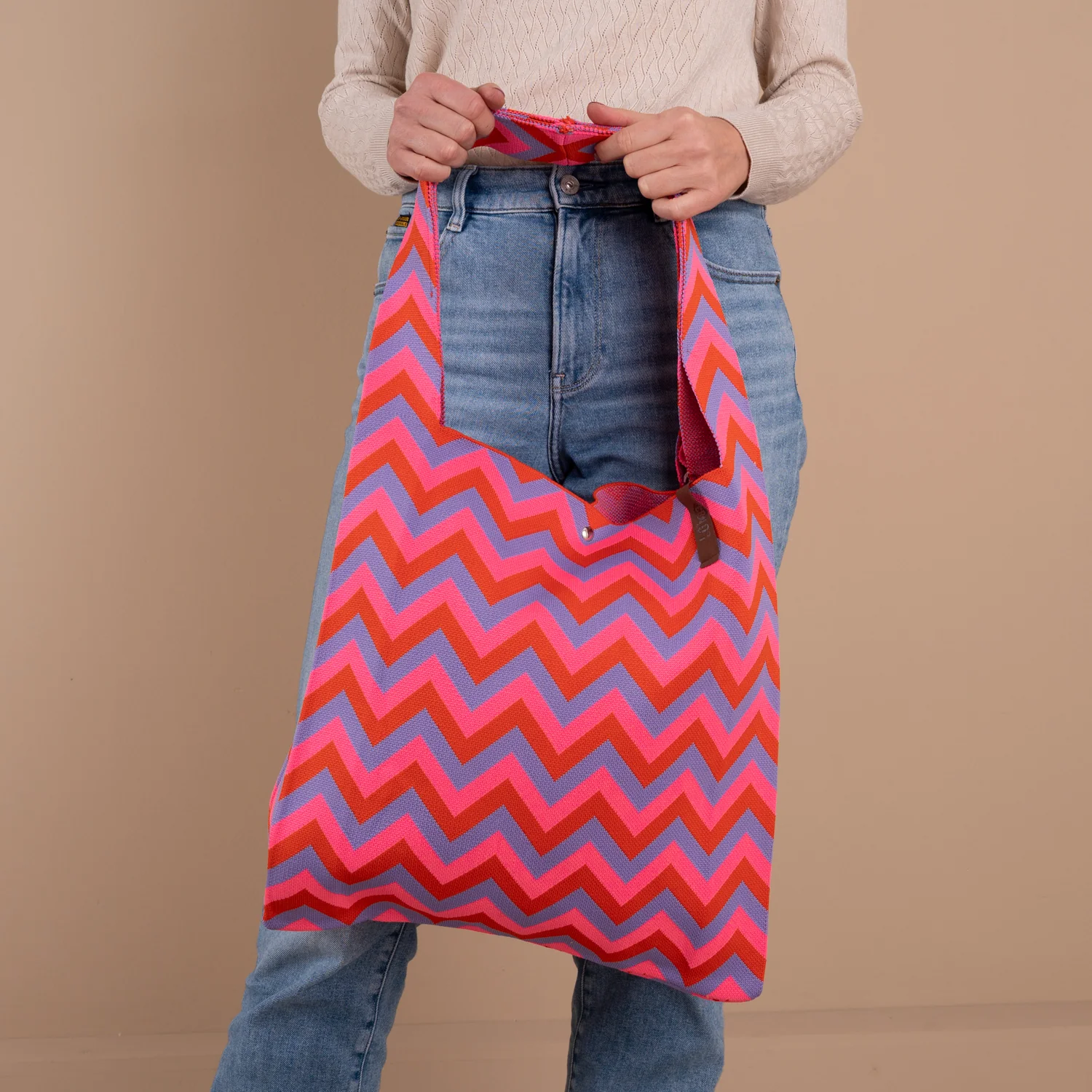 Tas Loïs | Zig Zag Lila-Roze-Rood - Image 2