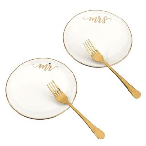 Mr and Mrs Gebaksbordjes met 2 Vorken